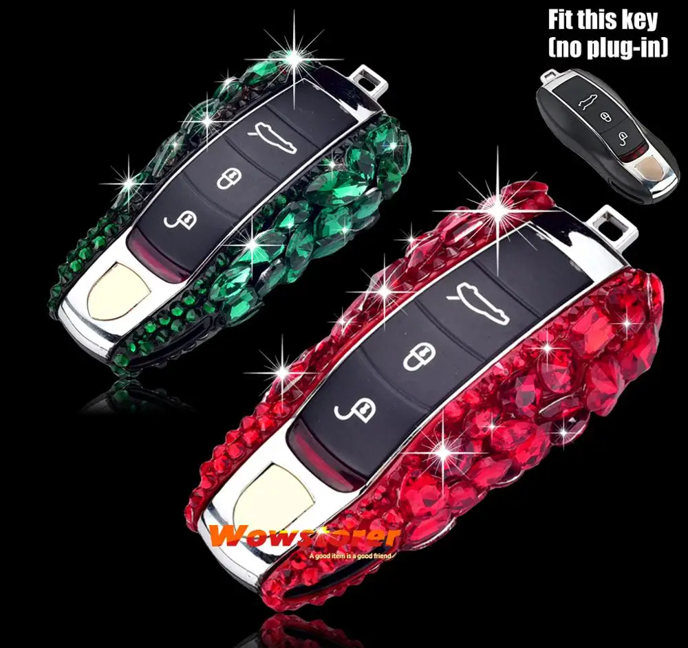 

Bling Crystal Diamante Case Shell Cover Replacement for Porsche Cayenne Macan Panamera 911 718 Remotes Key Fob decor J7