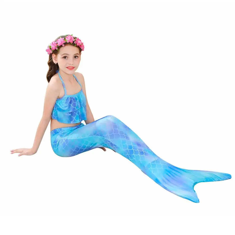 Girls Mermaid Tails Swimming Dresses Cosplay Costume Beach Clothes Little Children Mermaid Swimsuit for Kids Swimmable