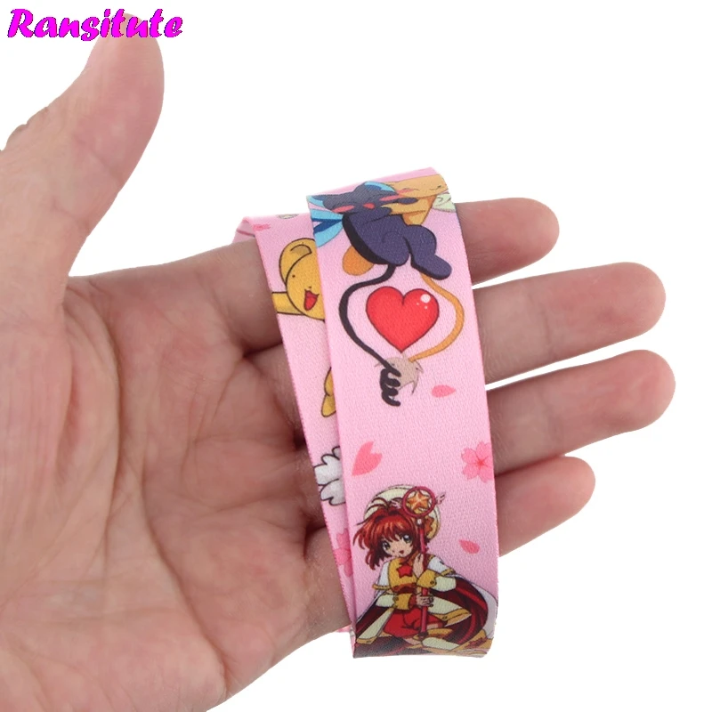 Ransitute держатель для карт Sakura lanyard key ID Card ремень для мобильного телефона USB держатель для бейджа DIY lanyard rope R585
