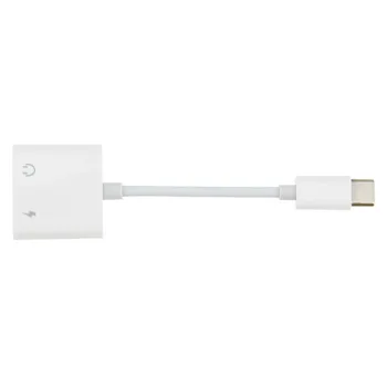 

100pcs/lot Dual Type C Headphone Jack Adapter Connector For Samsung Xiaomi Huawei Oneplus Splitter Audio Earphone Charging