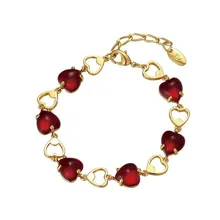 MxGxFam(18 см) Горячая покупка красный браслет с сердечком ювелирные изделия для женщин 24 К чистого золота цвет аллергии