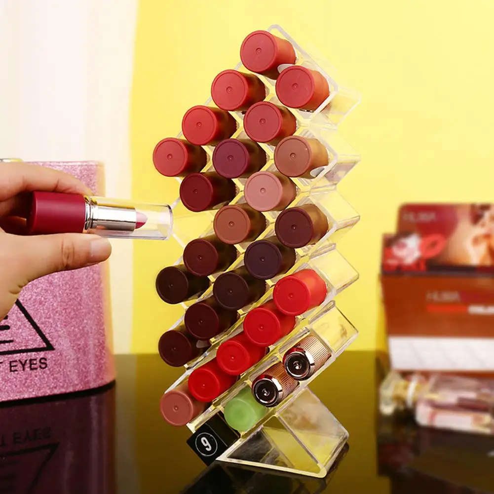 

28 Grids Acrylic Transparent Makeup Storage Box Lipstick Lipstick Nail Polish Display Rack Makeup Storage Box Lipstick Holder