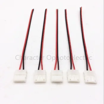 

100pcs/lot,10mm 2pin LED strip connector wire for 5050,5630,5730 single color strip, free solder connector wire