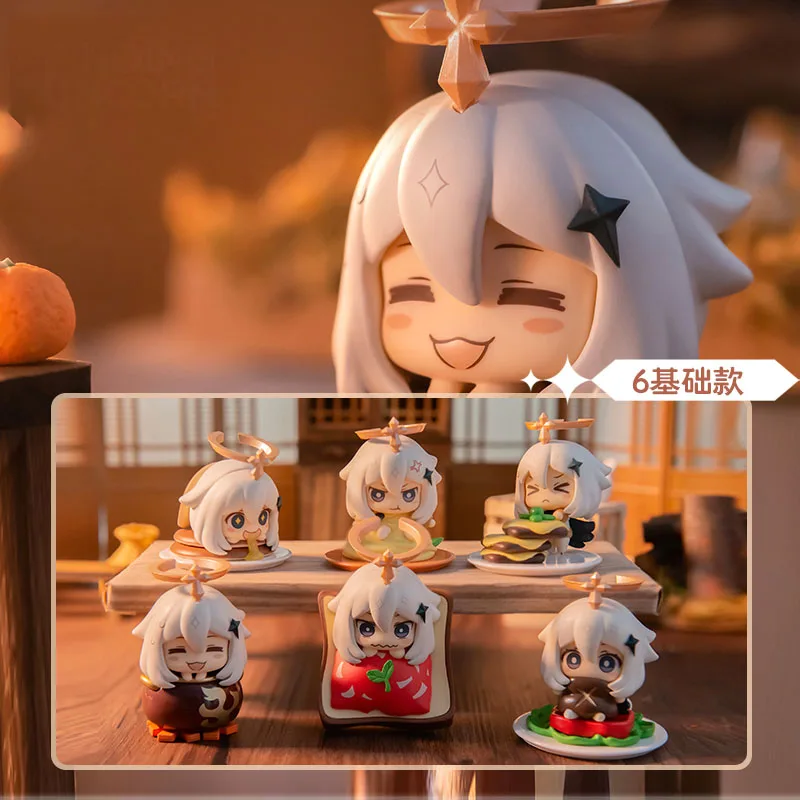 Genshin impacto figura caixa cega presente aleatório tema comida paimon  anime decoração jogo periféricos 2022 novo - AliExpress