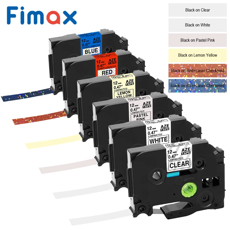 Fimax 6 шт. ламинированные ленты Tz231 Tze-231 Tze 231L1 Tze-MQF31 совместимый для Brother P Touch принтер TZ 12 мм производитель этикеток PT-D210 - Цвет: Mix Color (2)