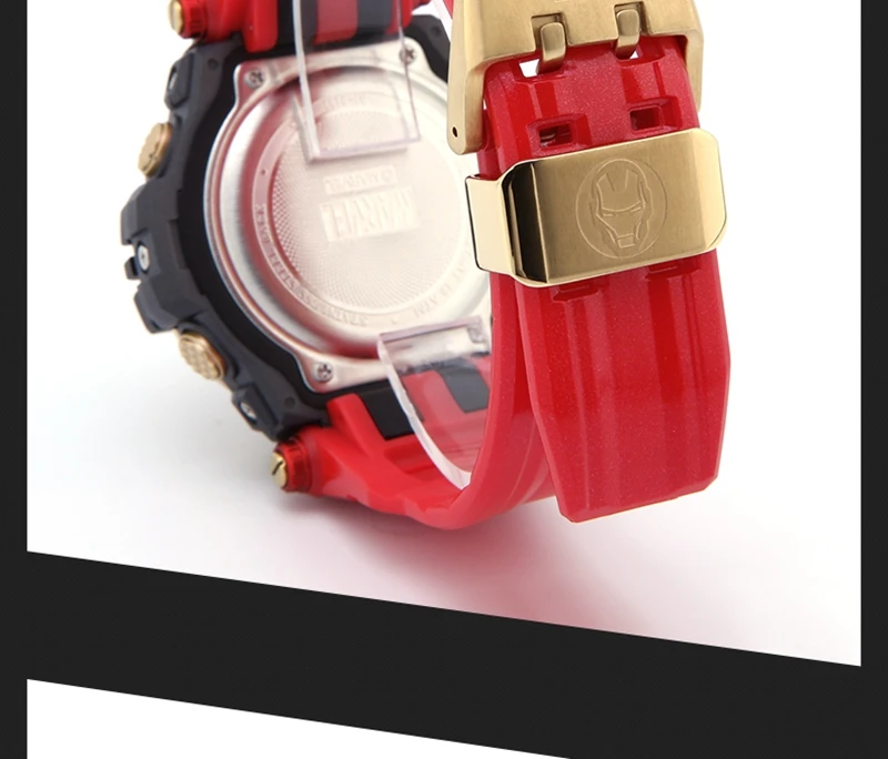 Marvel Мстители железные мужские 200 м глубина водонепроницаемые мягкие резиновые часы мужские спортивные модные часы армейские Reloj красные Супергерои часы для плаванья Новинка