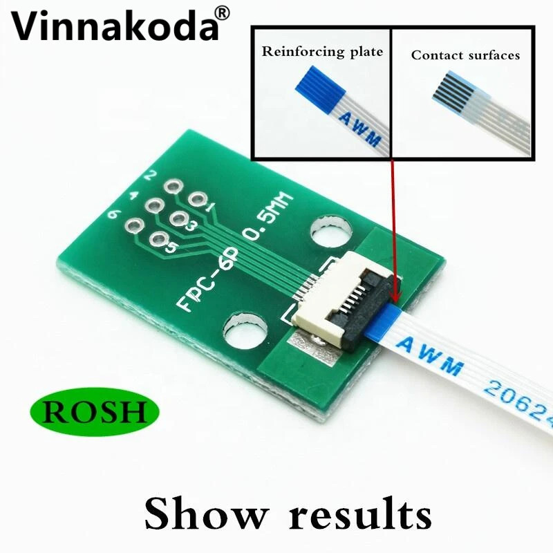 FFC FPC Adapter Board 2PCS FFC/FPC adapter board 0.5MM-6P to 2.54MM welded 0.5MM-6P flip-top connector