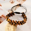 Fashion Men Tiger Eye Natutal Stone Beaded Braided Bracelet Bangles Handmade Double Layer Lapis Lazuli Bracelets Hommes