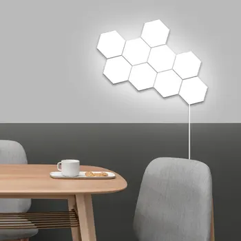 

DIY Touch Sensitive Lighting Night Light Magnetic Hexagons Creative Geometry Assembly LED USB Ambient Wall Lamp Wall Lamp