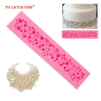 

High quality pearl Silicone Mold Fondant Cake Lace Embossed Cake Mold Sugar Lace Mat Cake Decorating Tool Embossing Mat