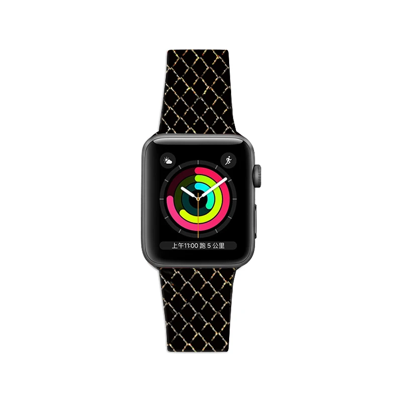 Черные браслеты со змеиным дизайном для Iwatch 4 ремешок 44 мм 40 мм спортивные силиконовые браслеты 38 мм 42 мм для Apple Watch 2 3 1