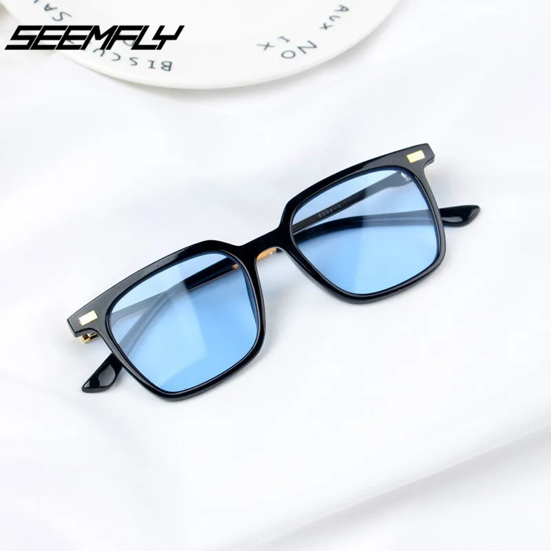 

SEEMFLY 2020 new fashion Sunglasses female Korean version of the tide small face retro box small frame sunglasses women UV400