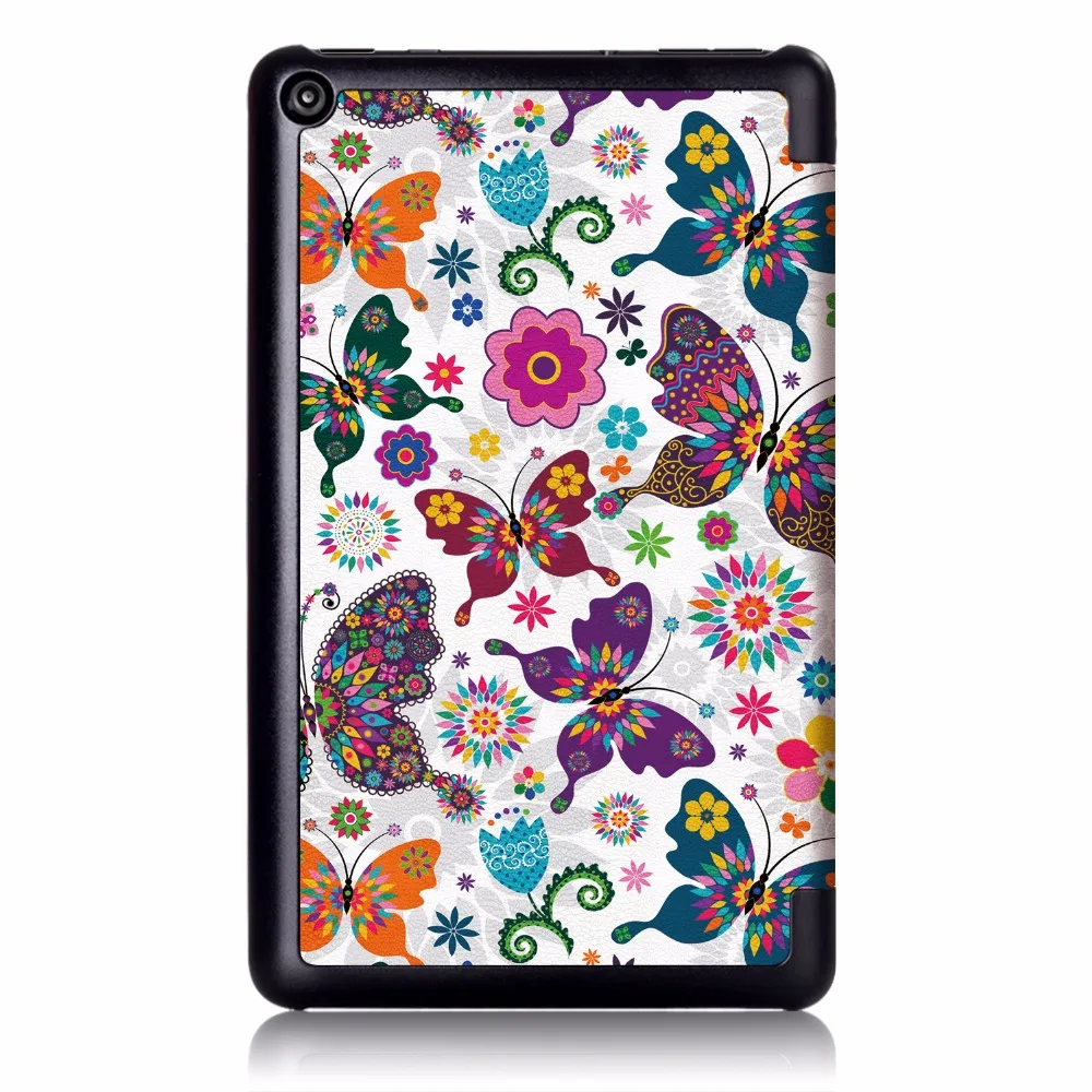 Чехол для Amazon New Fire 7 чехол с принтом PU кожаный чехол-подставка для Amazon Fire 7 9th generation чехол Funda+ стилус