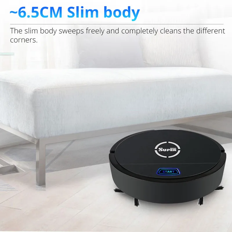 US $28.79 Smart Robot Vacuum Cleaner Sweep Wet Mop Simultaneously For Hard Floors Carpet Run Dust Sterilize Smart Planned Vacuum Cleaner