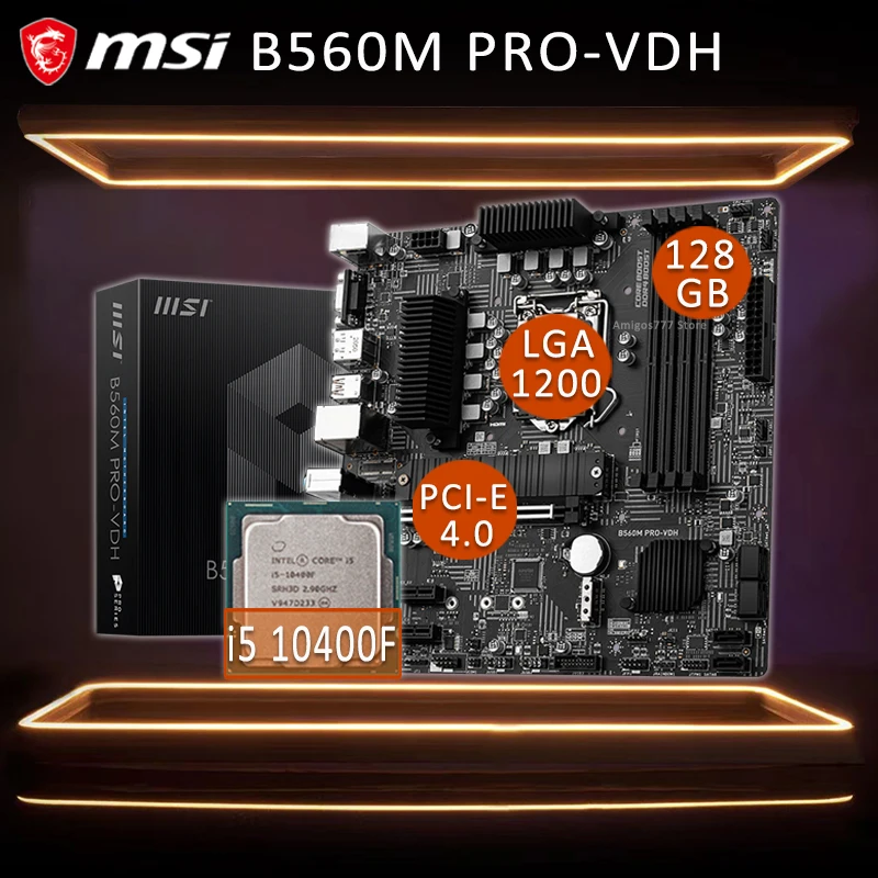 1200 Msi B560m Provdh Motherbaord With Intel Core I5 10400f