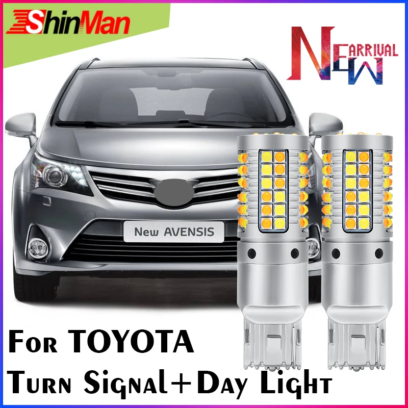 ShinMan для Toyota Avensis Rav4 Cruisis Prado Camry Prius highlander T20 поворотник+ светодиодный дневной свет 70 Вт Автомобильный светодиодный DRL лампа