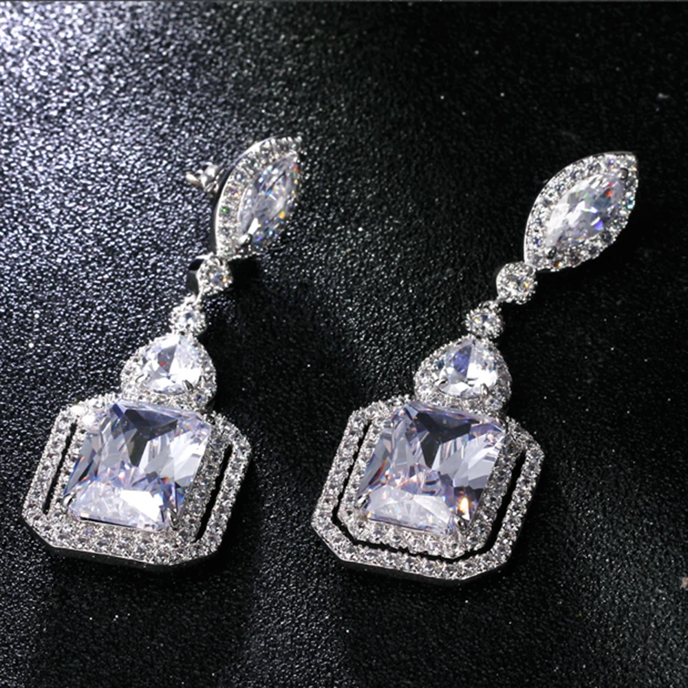 big zirconia earrings