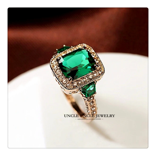 Женское кольцо розовое золото прямоугольное с красным кристаллом|ring rose gold|engagement