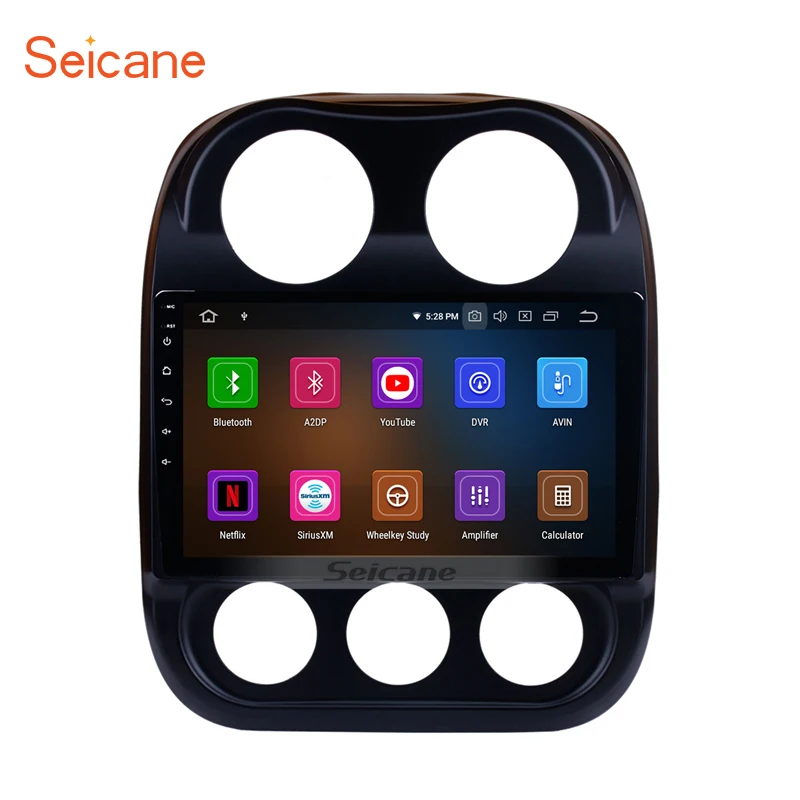 Seicane Android 8,0/8,1 10,1 "GPS автомобильный радиоприёмник для 2014 2015 Jeep Compass головное устройство 1Din мультимедийный плеер с WI-FI OBD2 DVR