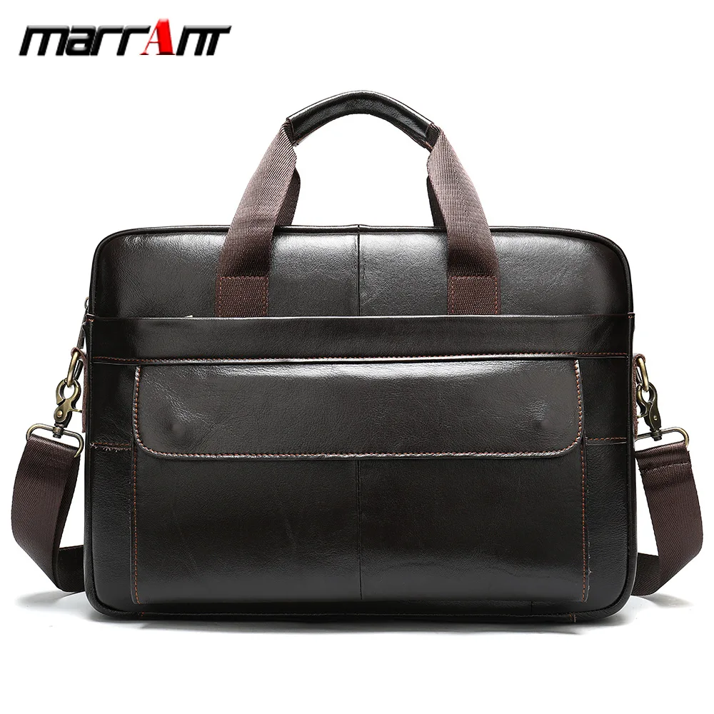 

Leather men's business leather briefcase shoulder Messenger bag men's laptop bag tide