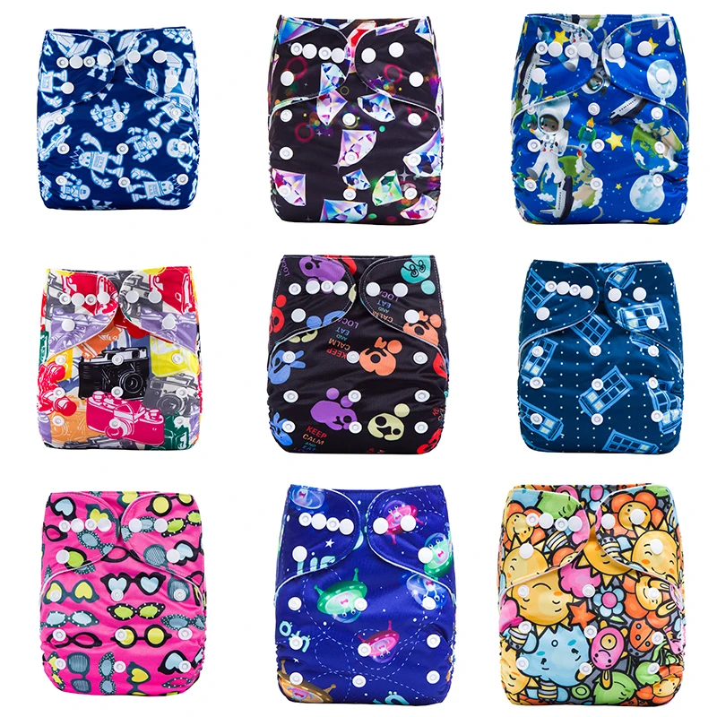 Pañal ecológico lavable de alta calidad, pañales con estampado ajustable para bebés, pantalones de entrenamiento de algodón para bebés, bragas