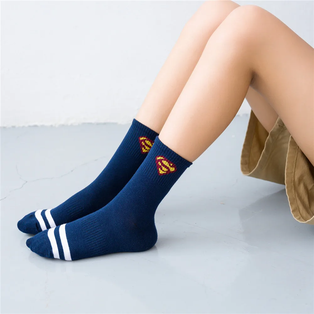 Супермен Бэтмен в трубке хлопковые носки личности дикие Модные мужские носки повседневные спортивные носки мужской подарок