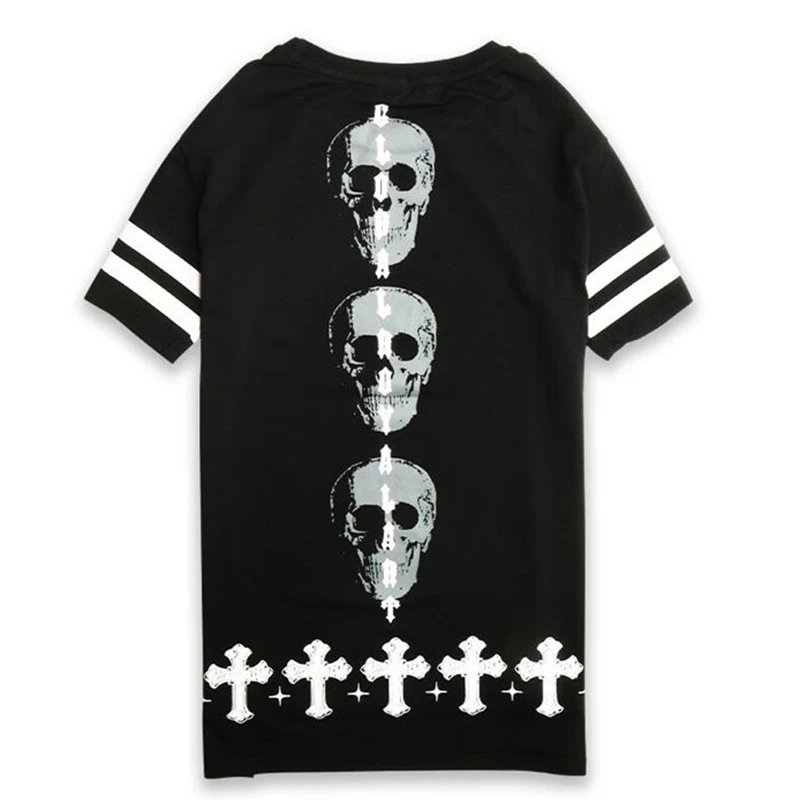 Close skin fashion high quality man skull dark irregular popular printing short sleeve T-shirt t-shirts male big yards Close skin fashion high quality man skull dark irregular popular printing short sleeve T-shirt t-shirts male big yards