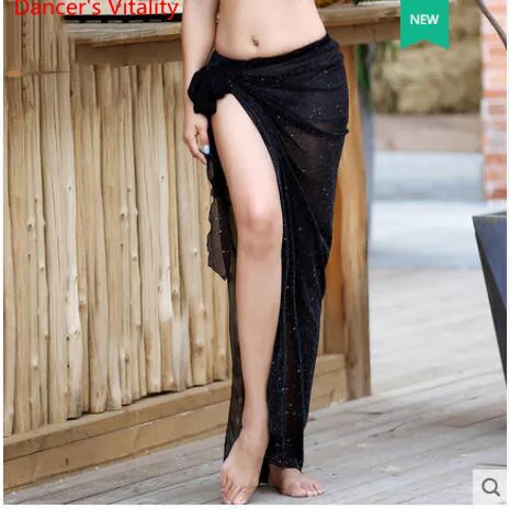 skirt 4 Новая одежда для танца живота, сетчатый топ, длинная юбка для начинающих с соблазнительным поясом на талии, Восточное танцевальное платье - Цвет: skirt 4