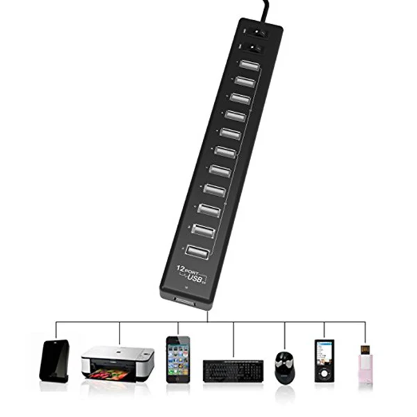 FFYY-A сопротивление двенадцать USB2.0 концентратор, 12-Порты и разъёмы USB высокое Скорость концентратор для Mac, ПК, USB флеш-накопители, зарядка Порты и разъёмы и Другое устройств