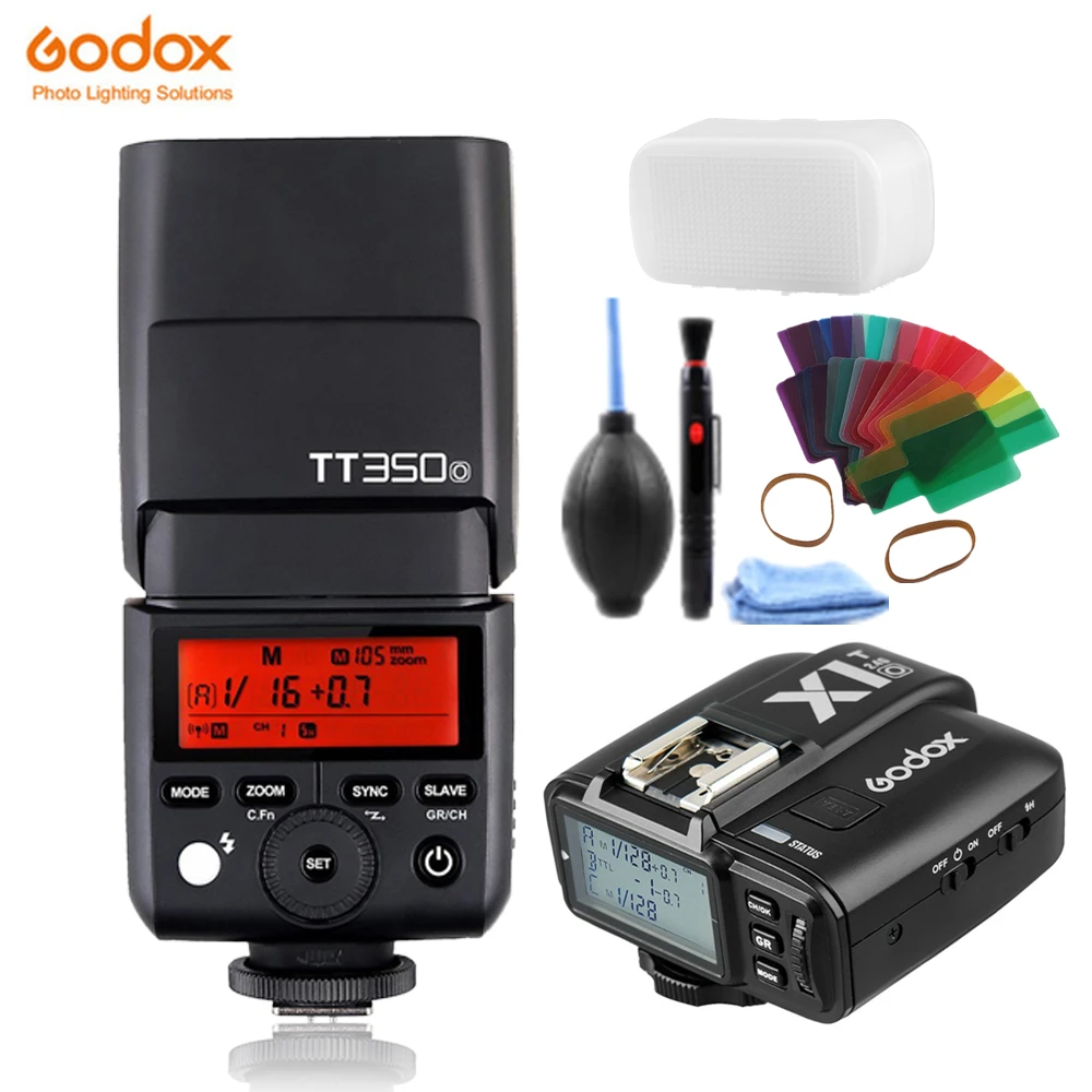 TT350O add X1T-O Godox TT350O 2,4G HSS 1/8000s ttl GN36 Мини Вспышка Speedlite+ X1T-O триггер передатчик для камер Olympus Panasonic - Цвет: TT350O add X1T-O
