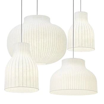 Nordic minimalist style white cloth chandelier Dinning room lights