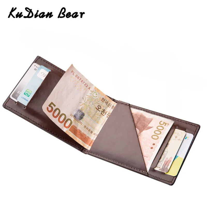 Минималистичный мужской кошелек KUDIAN BEAR винтажное Кожаное портмоне и для мужчин
