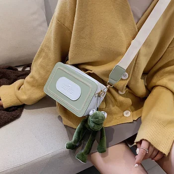 

The new Korean version of the small fresh contrast color one-shoulder bag fashion joker wide shoulder strap cross-body small