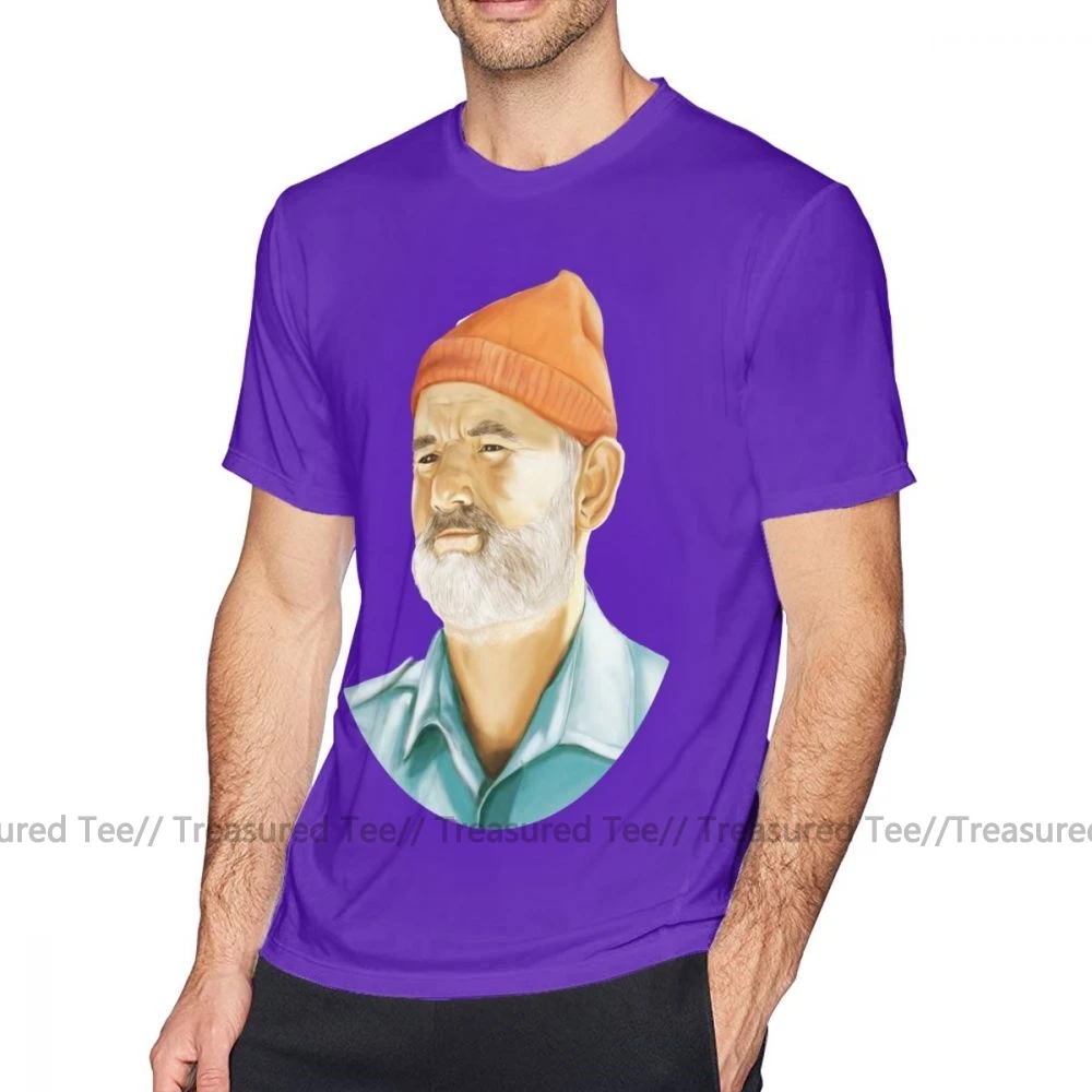 Wes Anderson, футболка, Steve Zissou Bill, футболка с Мюрреем, 100 хлопок, забавная футболка, короткий рукав, большой размер, футболка с принтом - Цвет: Purple