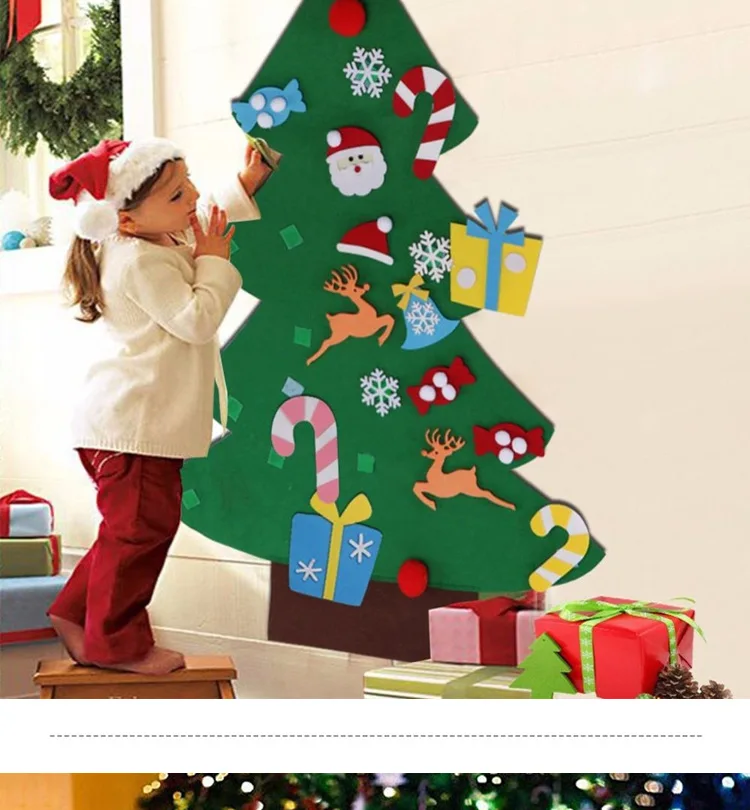 New Year Gifts Kids DIY Felt Christmas Tree Decorations Christmas Gifts for New Year's Door Wall Hanging Ornaments