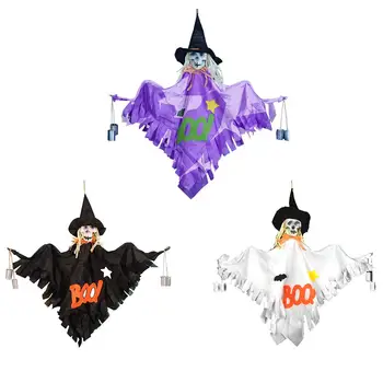 

Halloween Witch Wind Bell Pendant Skull Ornament Wind Chimes For Halloween Parties Game Layout Witch Hanging Horror Skull Decors
