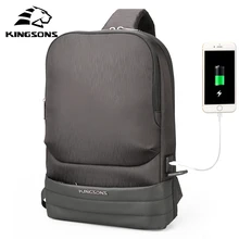 KINGSONS, Мужская нагрудная сумка, слинг, сумка, повседневная, холщовая, грудь, анти кража, сумки через плечо, высокое качество, сумки на плечо, нагрудные сумки