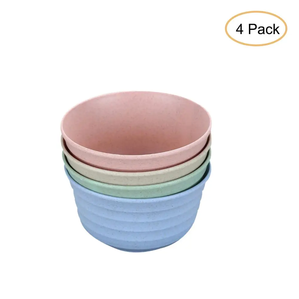 

Unbreakable Cereal Bowls Wheat Straw Fiber Lightweight Bowl Sets 4 for Cereal Salad Soup Noodle Procuct ect 40JP10