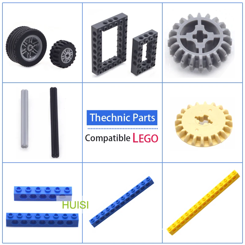 

Compatible with LEGOO Thechnic Blocks Parts DIY Model Moc Plastic Building Bricks Wheels Gear Axle Learning Toys For kids 20pcs