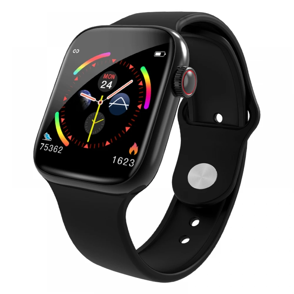 Умные часы W4, Bluetooth, шагомер, умные часы, кровяное давление, водонепроницаемые, пульсометр, умный Браслет, напоминание о сообщениях - Цвет: Черный