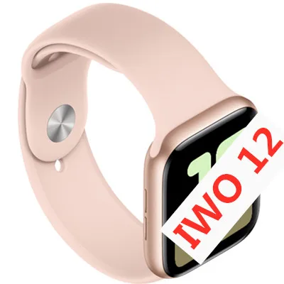 IWO 12 Plus W55 44 мм Bluetooth Смарт часы серии 5 1:1 Смарт-часы чехол для iOS Android сердечного ритма ЭКГ-шагомер обновления - Цвет: pink