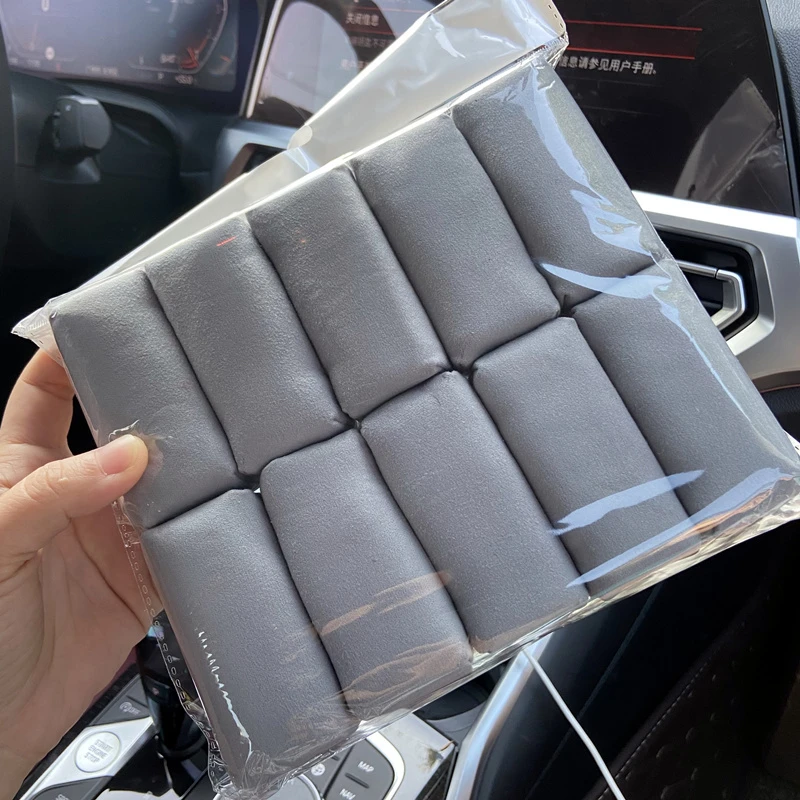 Luckullan車のデタンリングスエードスポンジアプリケーターは 車の塗装 金属 プラスチックトリム ゴム ガラス用のセラミックコーティングで使用します スポンジ 布 ブラシ Aliexpress