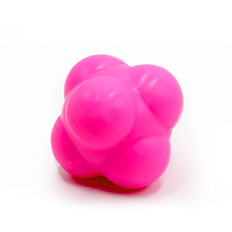 Розовый New 1 Pcs Portable Silicone Hexagonal Ball Fitness Reactions Training Elasticity Sports XD88 - Цвет: Розовый