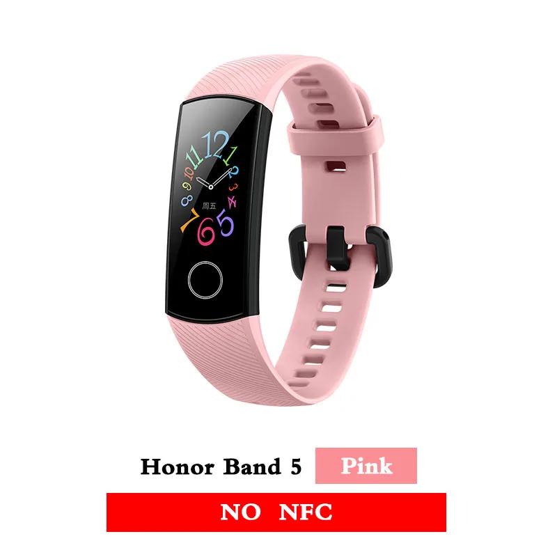 Huawei Honor band 5 smartband AMOLED huawei smartwatch кровяное кислородное сердце rage ftness трекер сна swiming sport trakcer gps - Цвет: band 5 pink