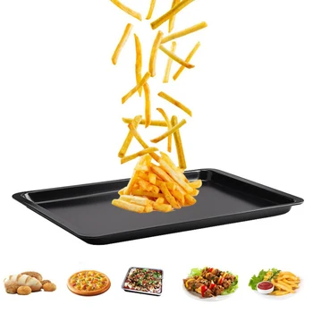 

14 inch Rectangular Non-stick Steel Shallow Baking Tray Home Oven Baking Cookies Hotplate Mold