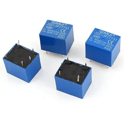 

4 Pcs JQC-3F(T73) 5Pin SPST Power Relay 5V Coil DC 28V AC 125V 240V Load