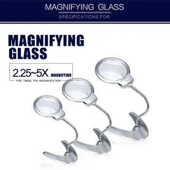 

5X Magnifying Glass Multi-functional Desk Flexible Magnifier with Reading Light A5YD