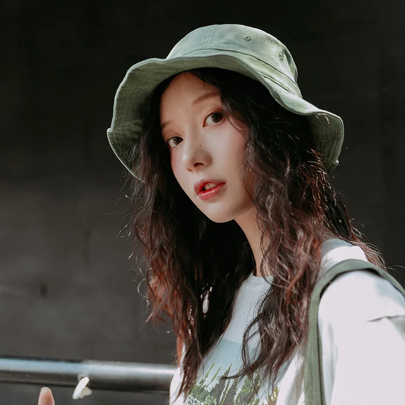 Summer Lovely Fresh Solid Bucket Hat Women Outdoor Wide Brim Fisherman For Female Leisure Joker Student Basin Bonnet Trendy | Аксессуары