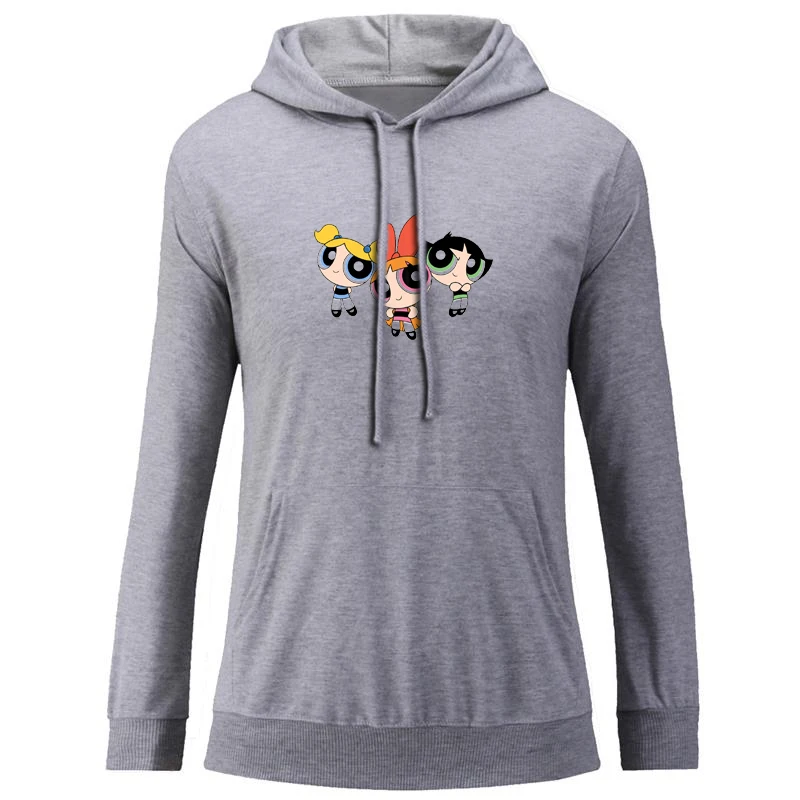 Powerpuff, толстовка для девочек с изображением цветов пузырей бабочек, мультяшная панда, Kong Fu, Женская графическая толстовка, пуловер с капюшоном, подарок