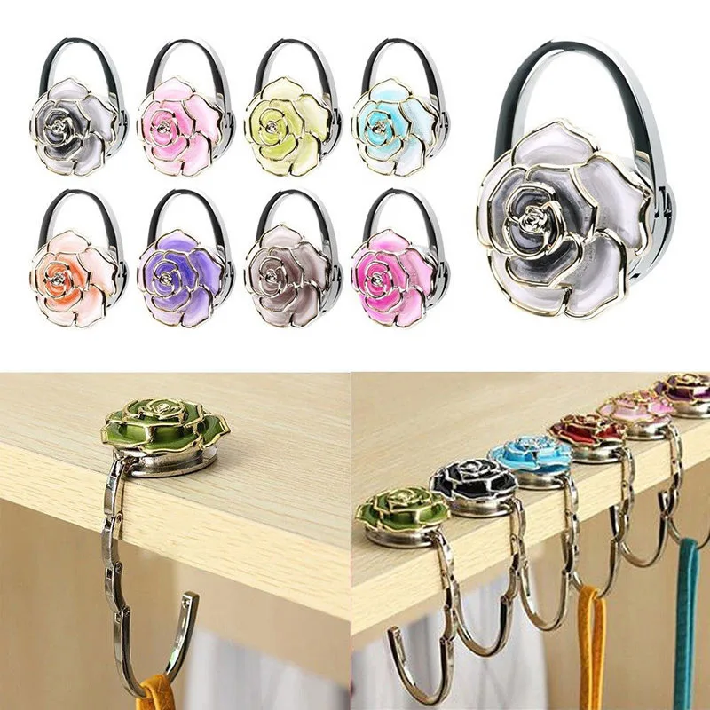 

Floding Hanger Hook Tote Bag Rose Rose Portable Hangers Clothing Hooks Flower Shaped